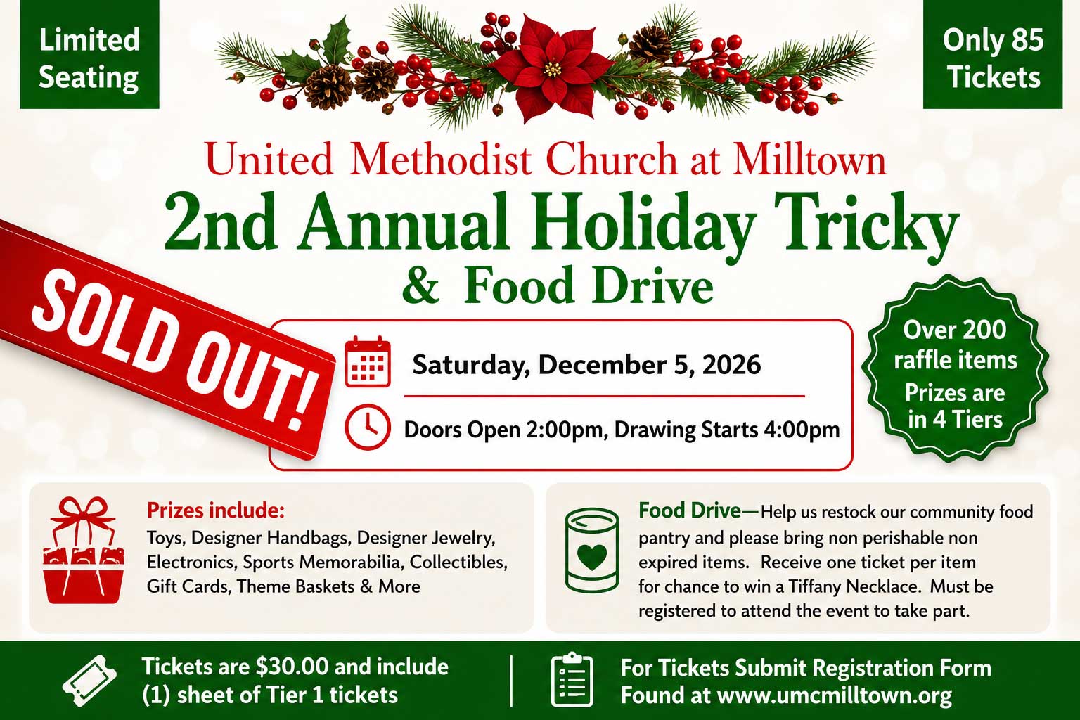 2nd Annual Holiday Tricky Tray & Food Drive